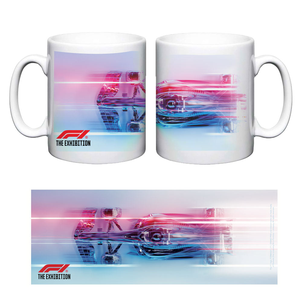 F1 Exhibition White Moving Car Mug