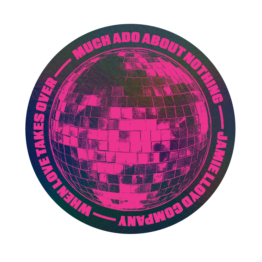 Much Ado About Nothing Black Disco Ball Sticker