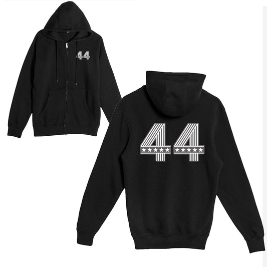 44 Musical Black Zip Up Jacket