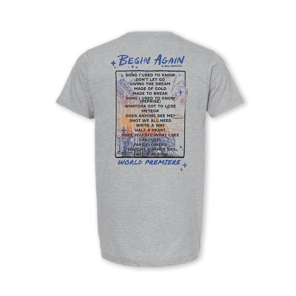 Begin Again: A New Musical Song List Tee