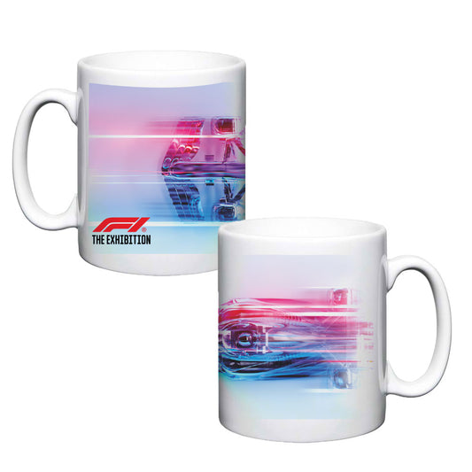 F1 Exhibition White Moving Car Mug