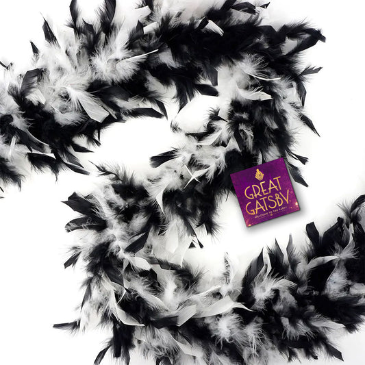 Great Gatsby Immersive Black and White Feather Boa